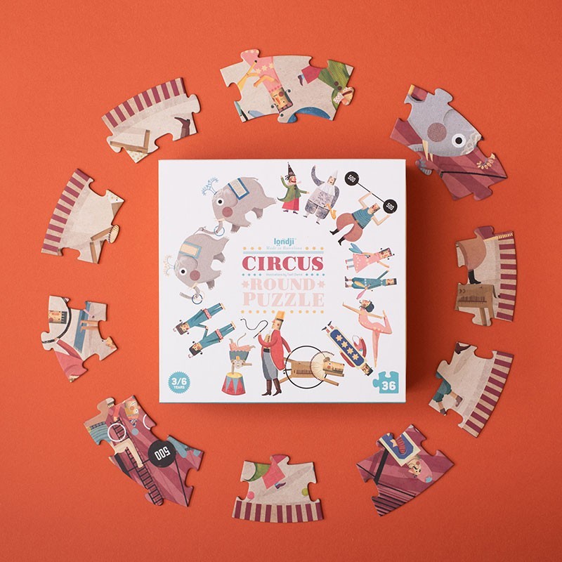 a round puzzle of the circus